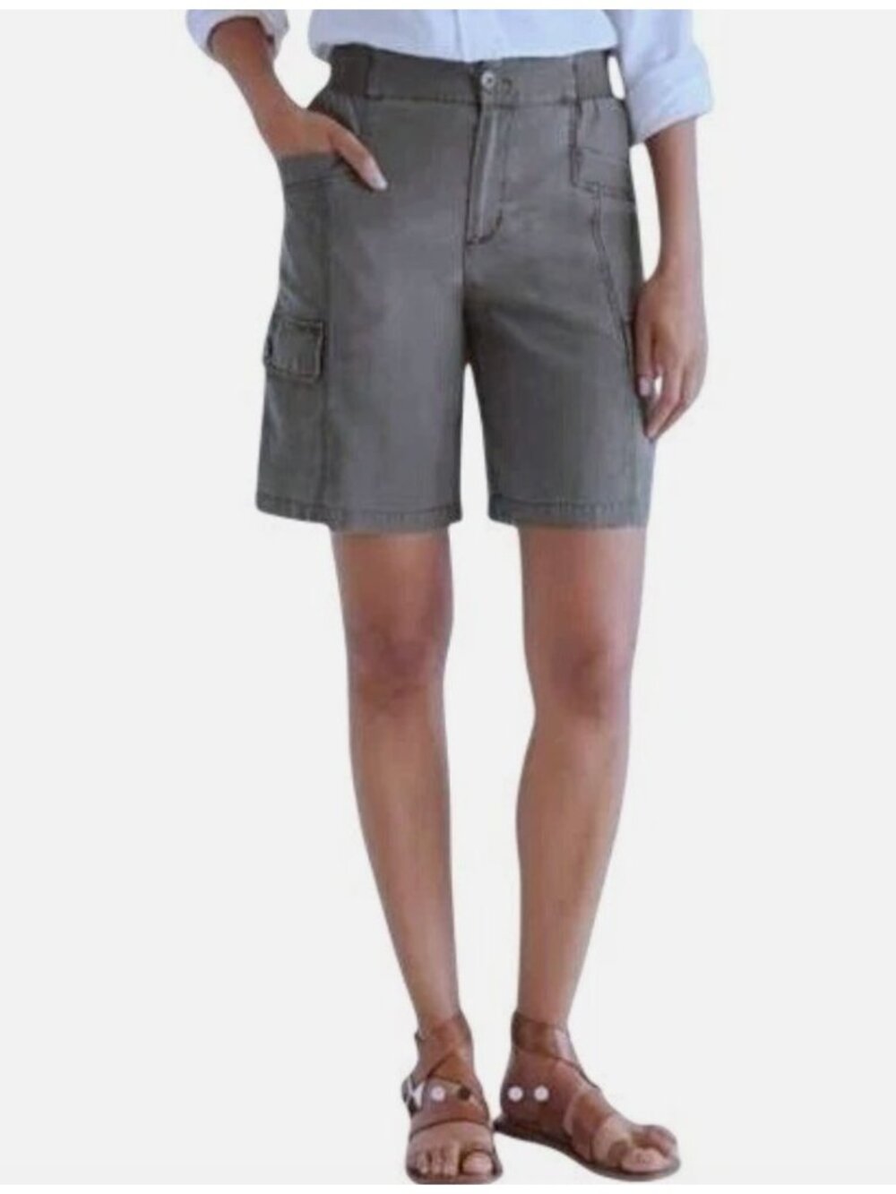 SOFT SURROUNDINGS bayside tencel shorts in gray size M